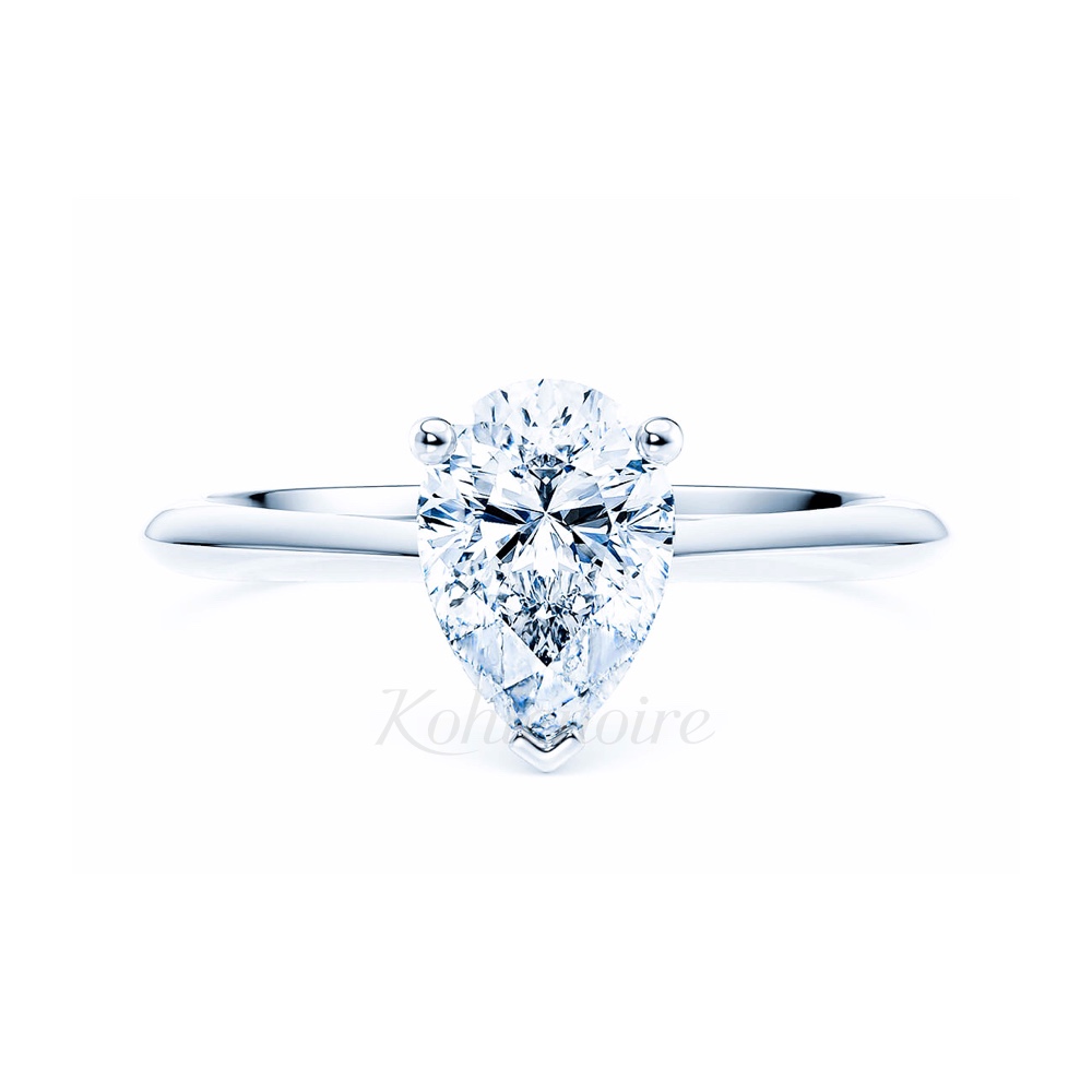 E1005 Fiorenze Pear Solitaire - Kohlenoire Classic