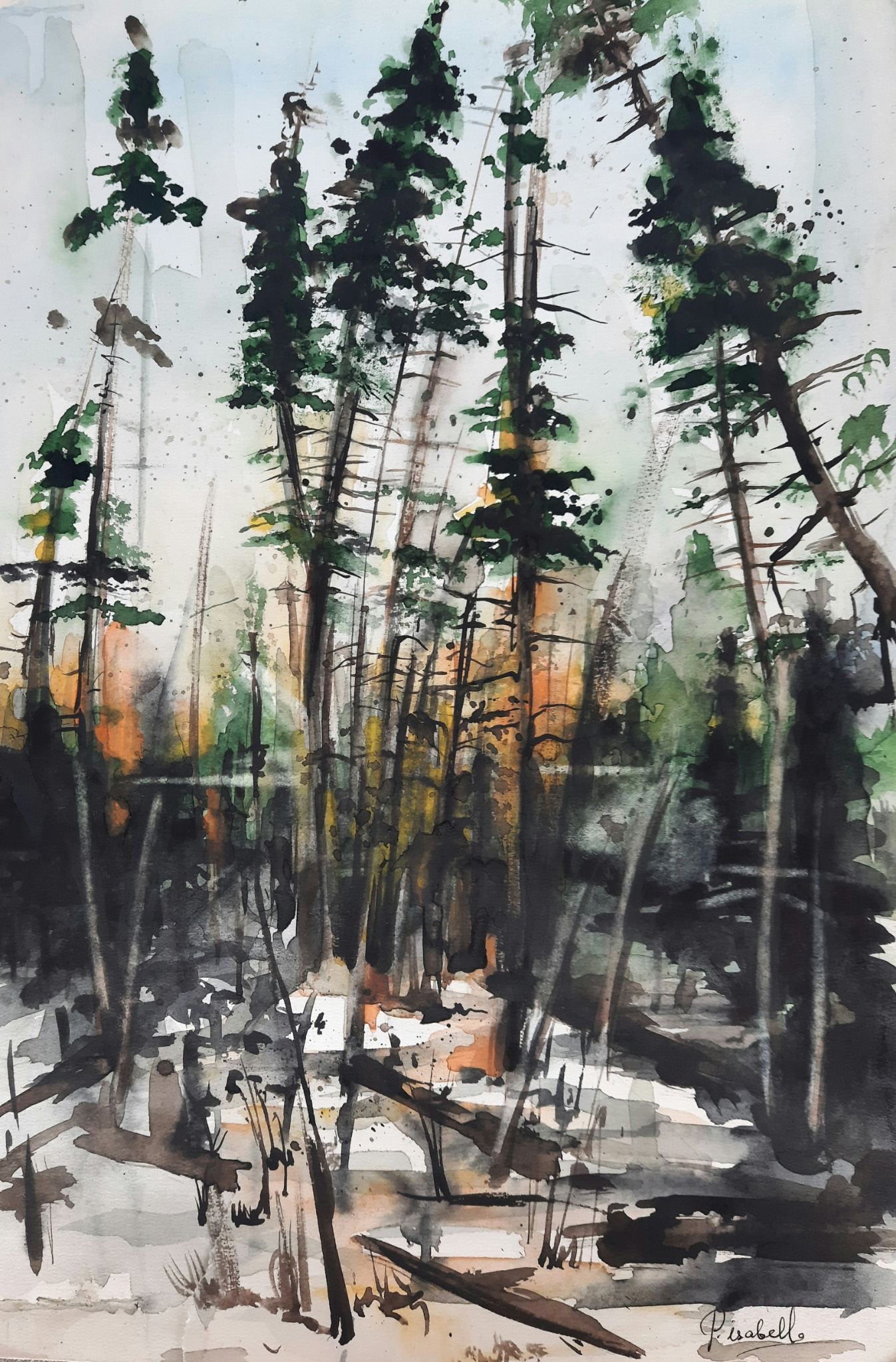 Watercolor surface detail