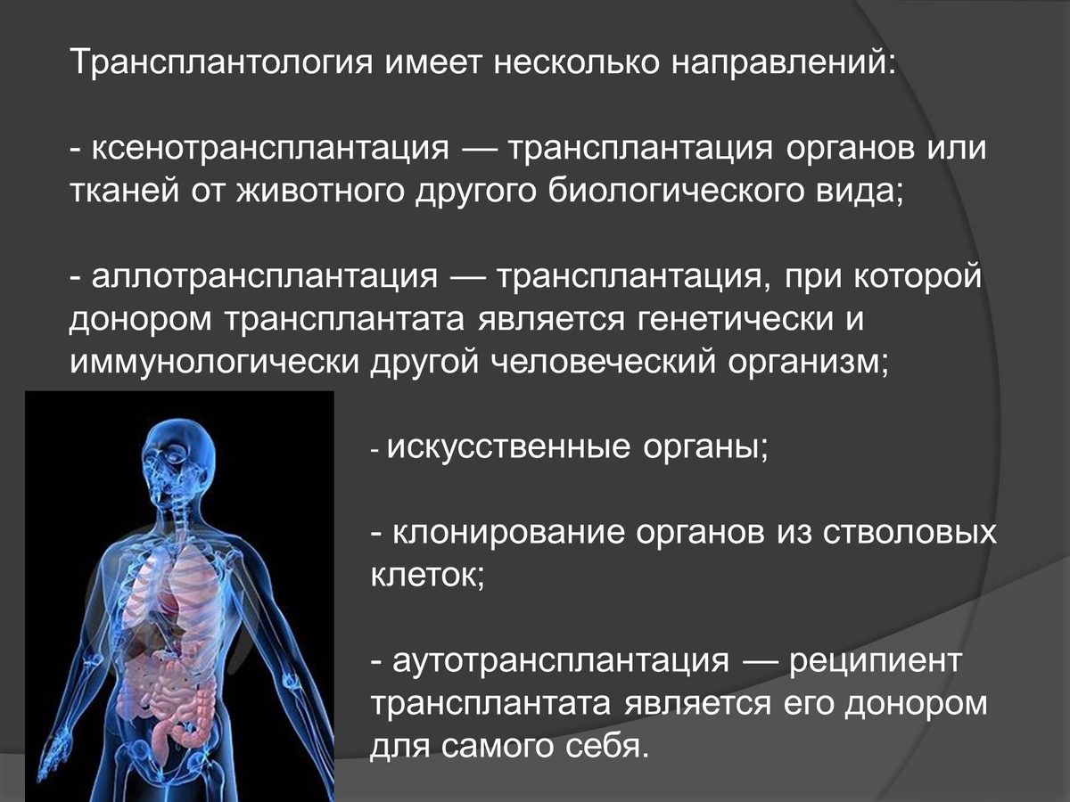 Виды донорства в трансплантологии организация донорской службы в современных условиях презентация