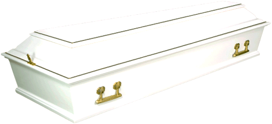 Гроб лакированный &quot;Стандарт&quot; 4-гранный белый