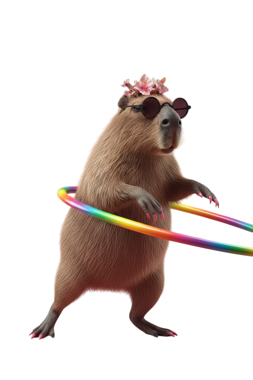 Капибара с обручем