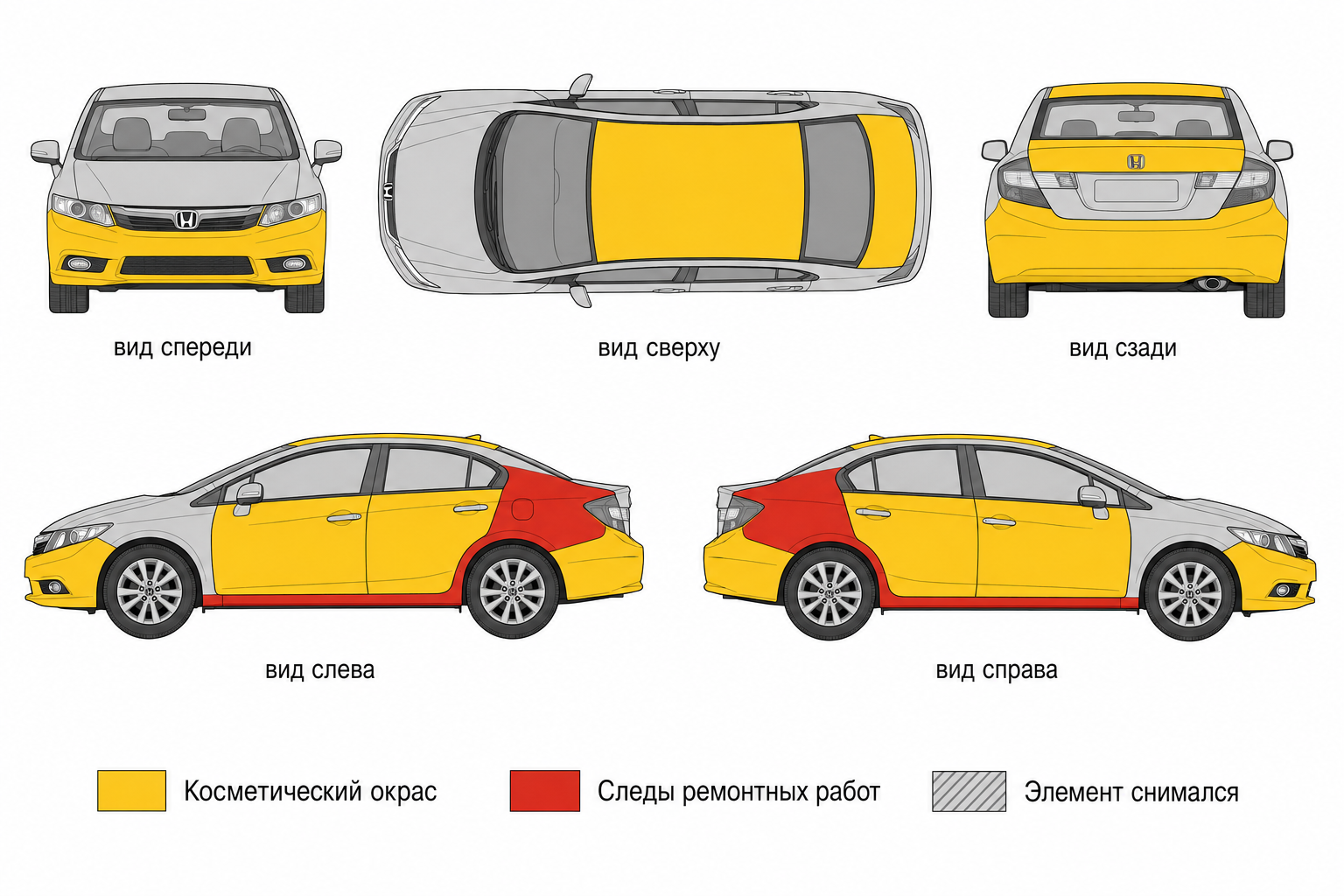 Карта ЛКП Honda Civic