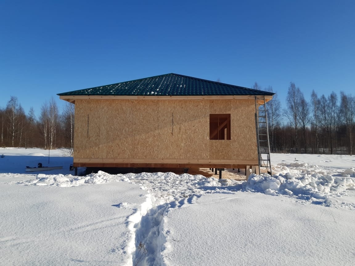 Крыша на Столбах. Свайный фундамент для дома из СИП панелей.