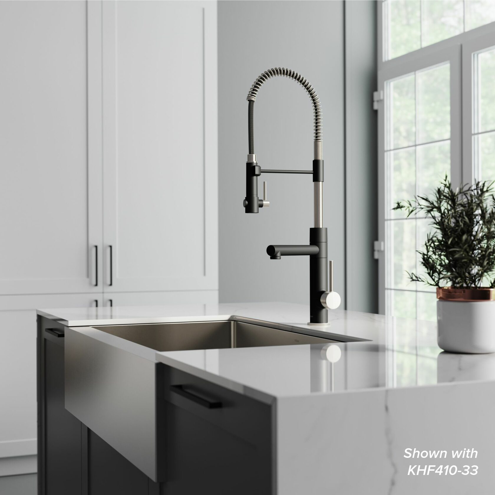 Кухонний змішувач Kraus KPF-1603SFSMB - изображение 3