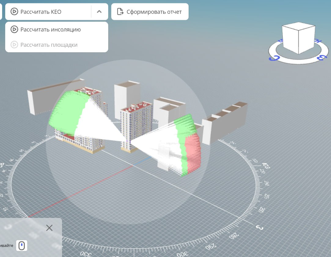 Расчет инсоляции в ПО Formit