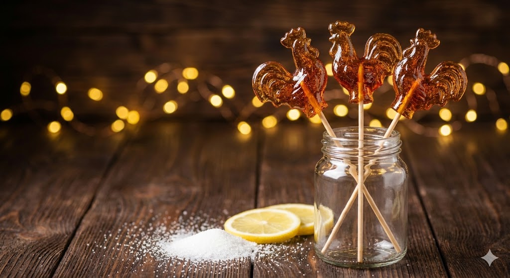 Готовые домашние леденцы петушки на палочке в банке.