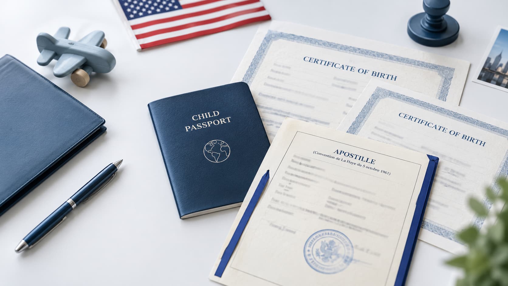 Ребёнок и семейные документы для США