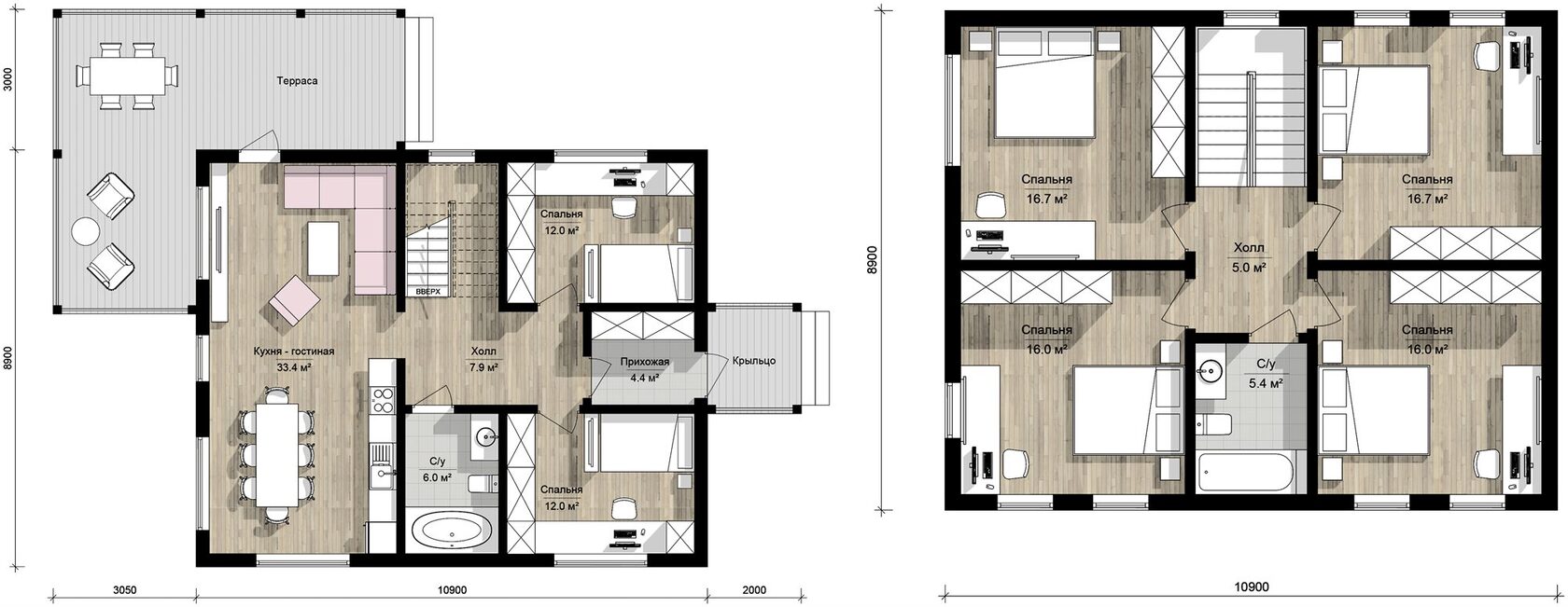 Планировка · Барн 194 194 м² из CLT