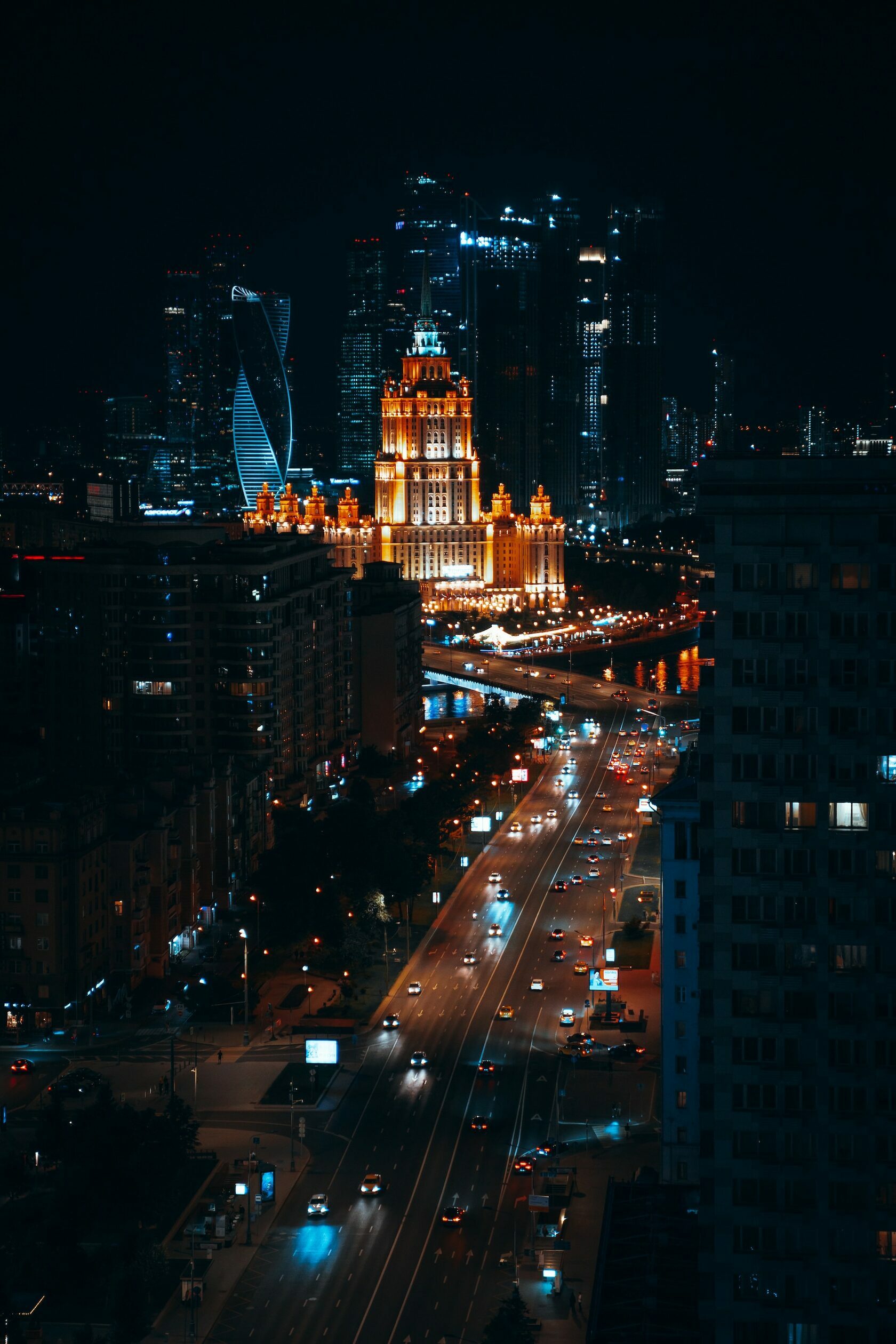 виды ночной Москвы фото