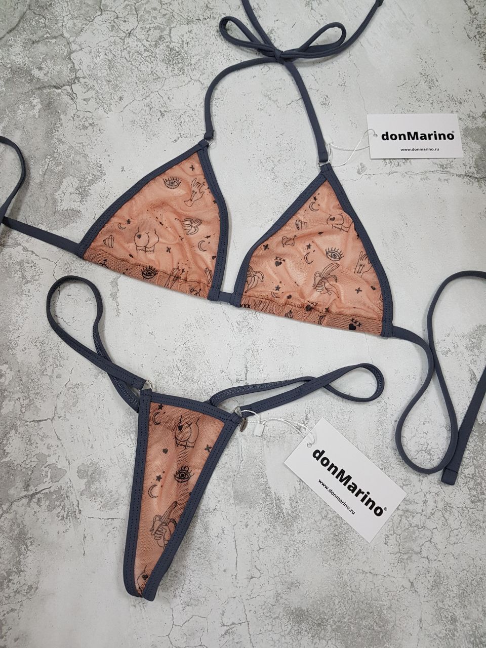 просвечивающий купальник из сетки