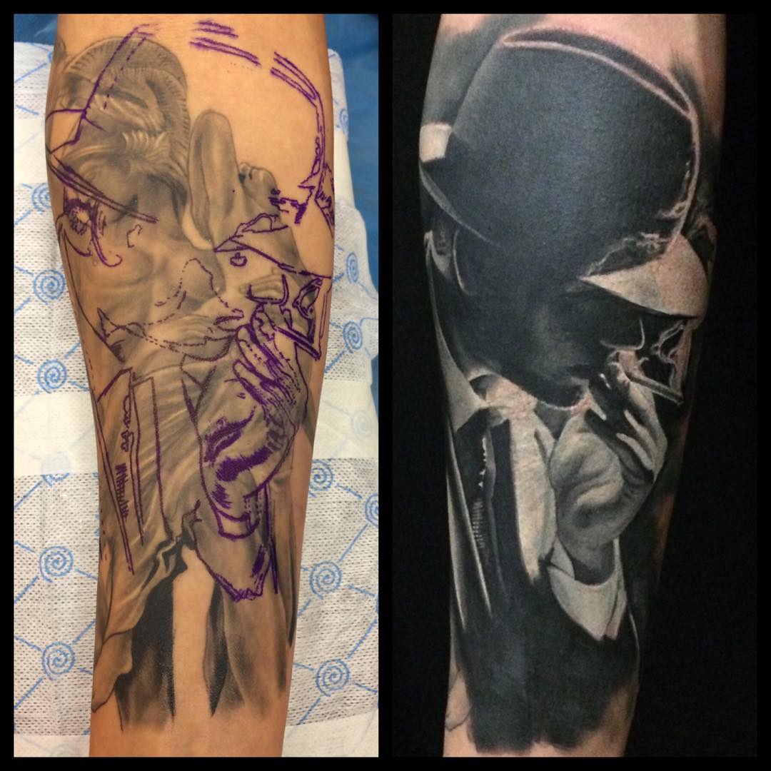 Covering up an old, poor-quality tattoo in Los Angeles