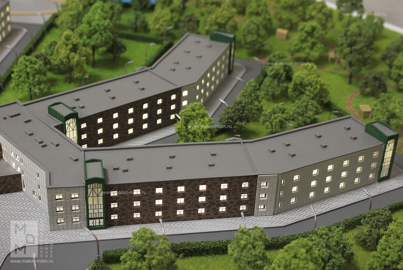 макет школы в масштабе 1:375