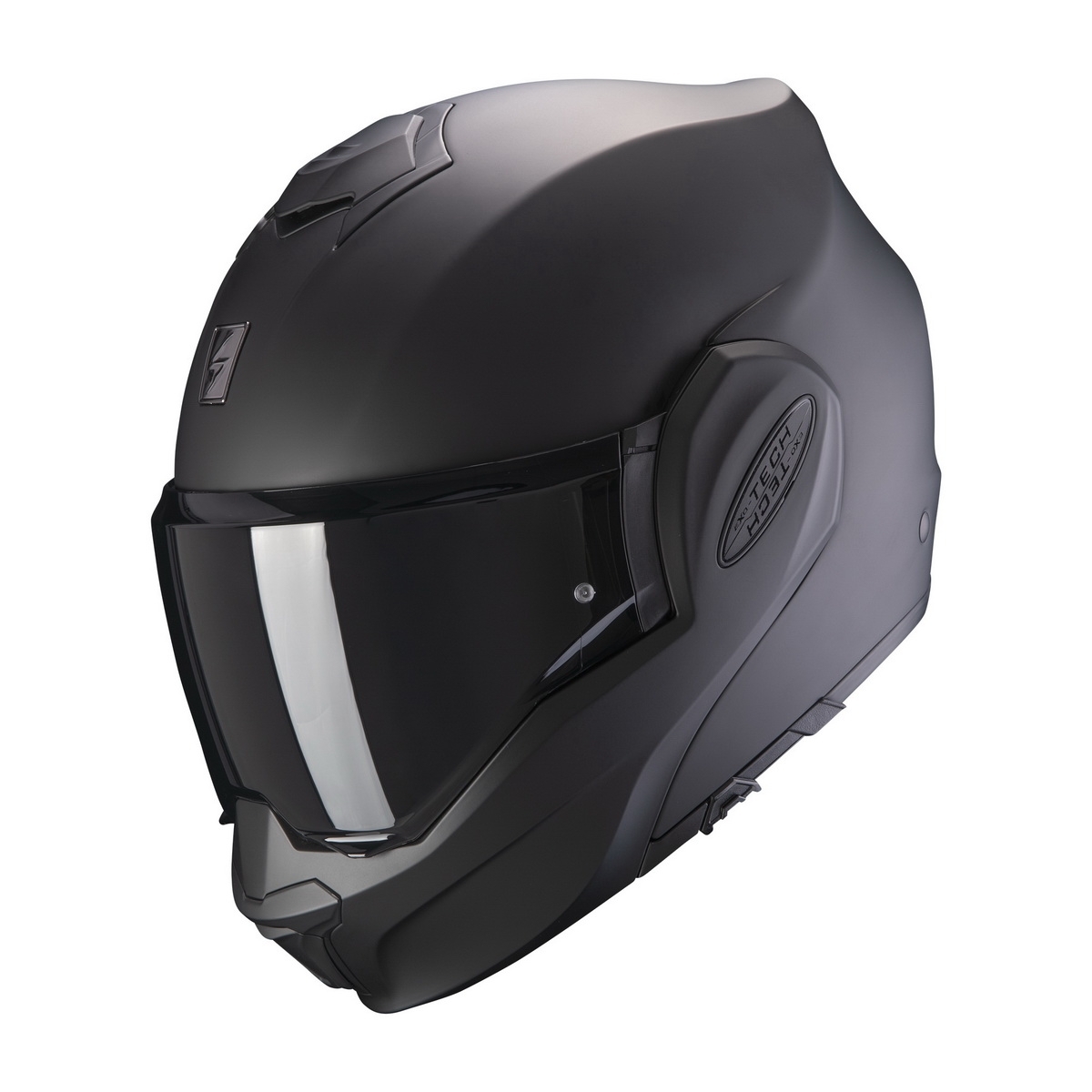Мотошлем флип-бэк SCORPION EXO-TECH EVO Solid Matt Black, матовый чёрный — в наличии в Санкт-Петербурге