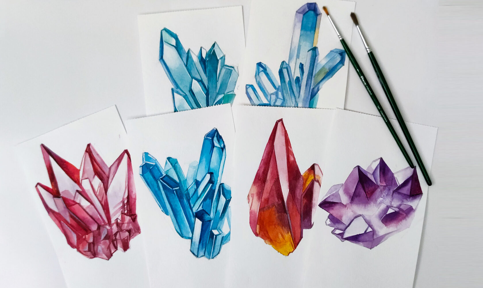 Как рисовать кристаллы поэтапно — Пошаговые уроки рисования
