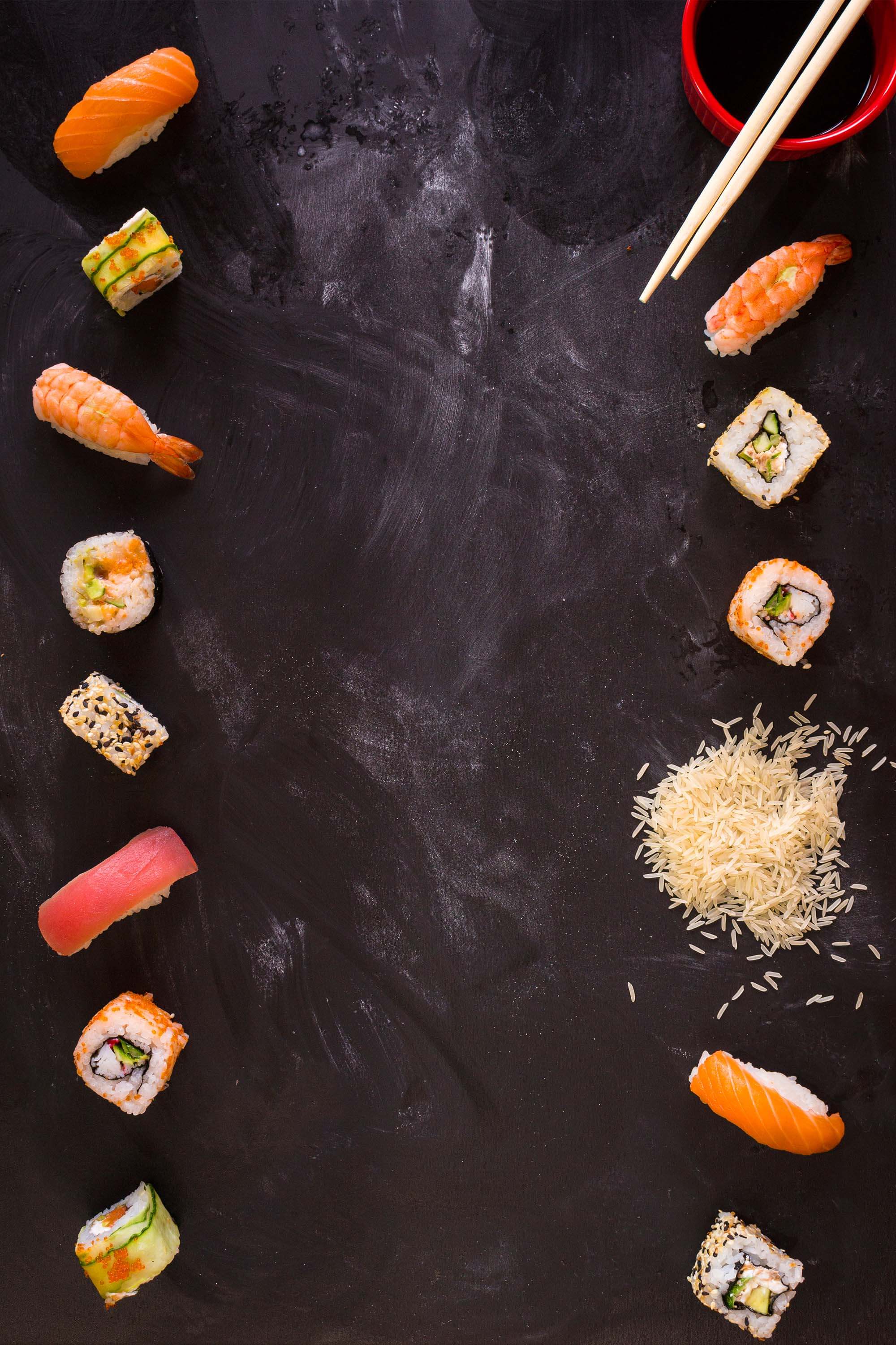 Фон для меню суши роллы