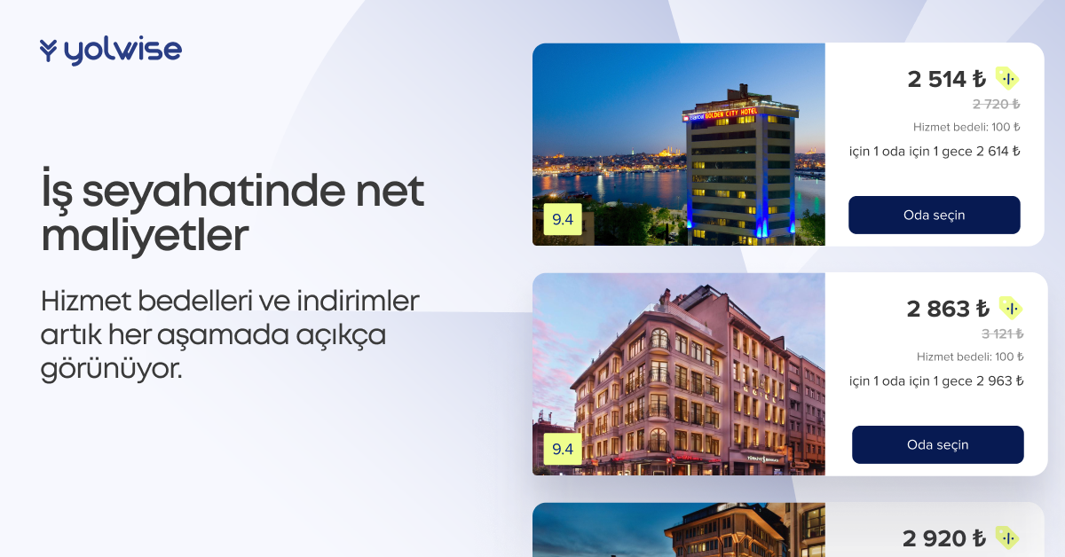 Gizli ücretlere veda. İş seyahatinizi planlarken net maliyetlerle ilerleyin.