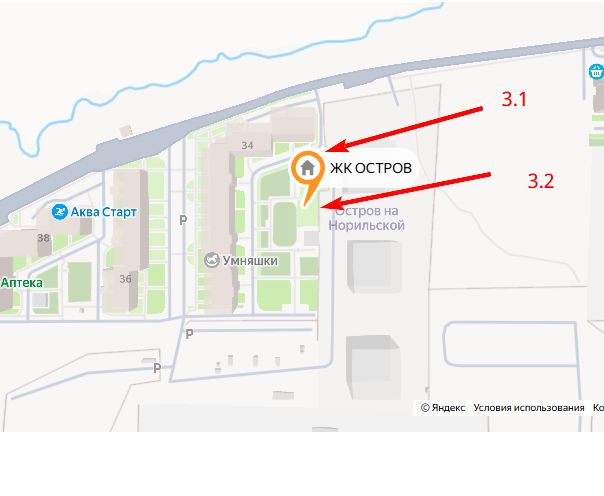 Карта расположения корпусов 3.1 и 3.2