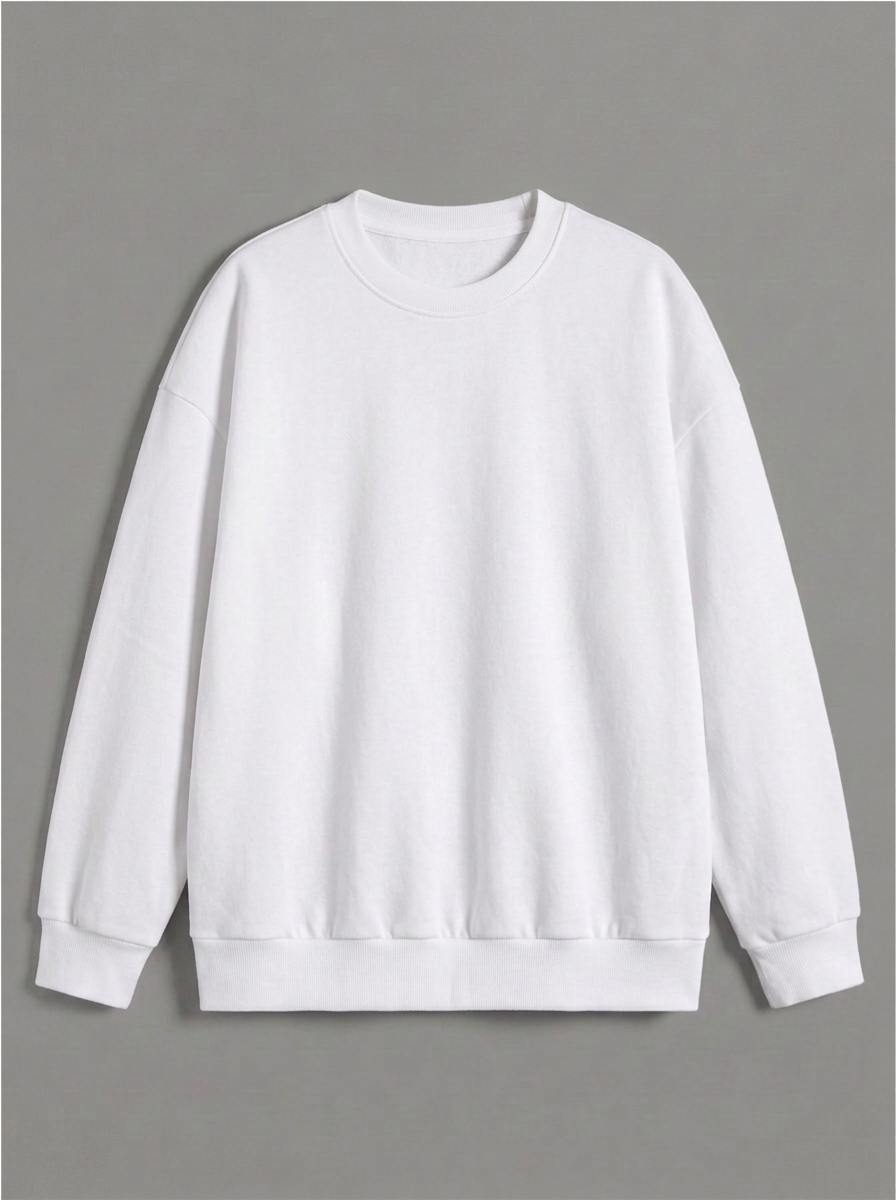 Свитшот Оверсайз Unisex белого цвета, вид спереди