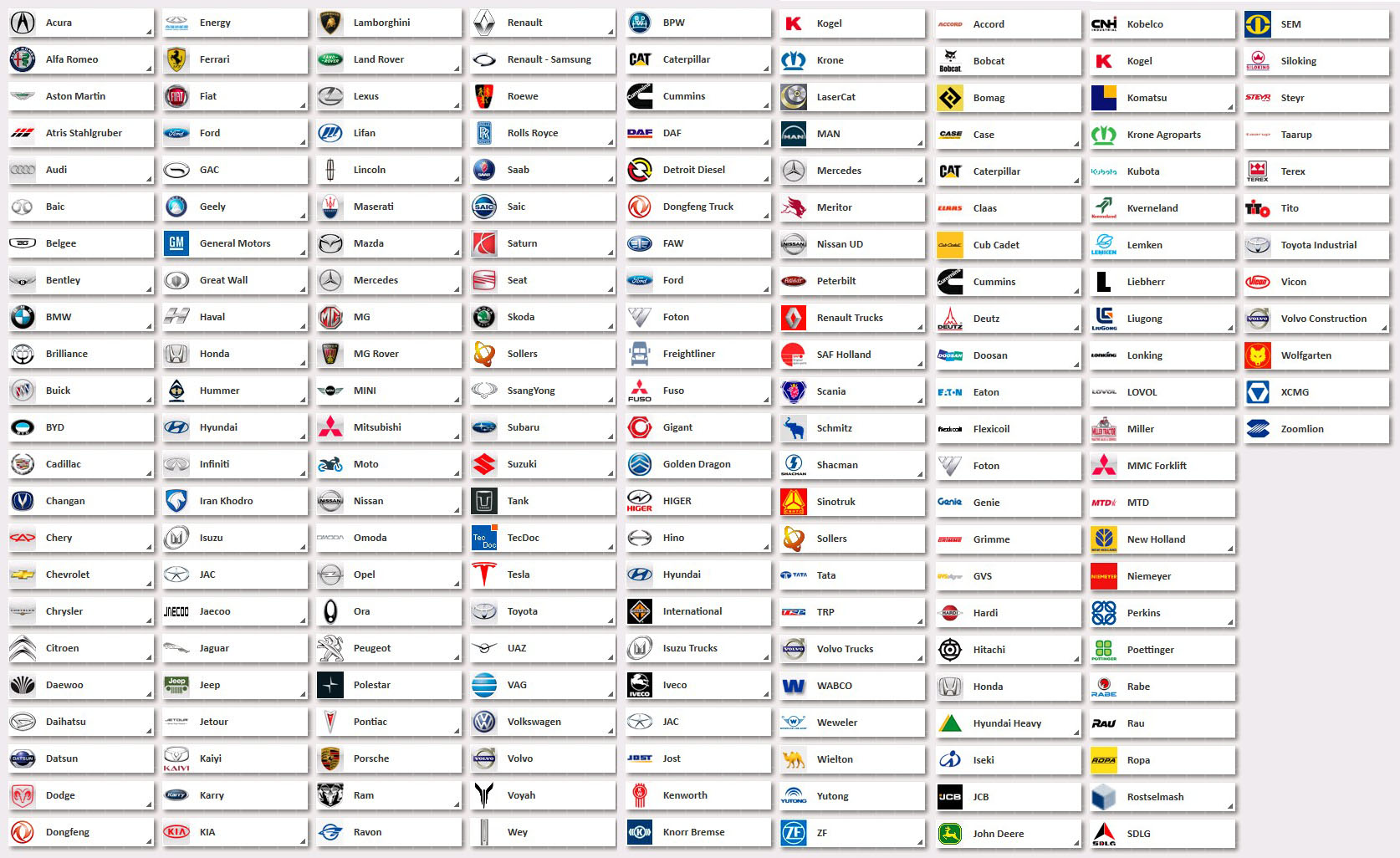 VINSPECTR — Online Catalogues for professional selection by VIN code