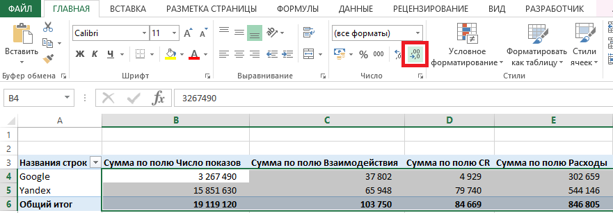 Сравнение лизинга и кредита в таблице excel