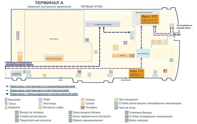 Аэропорт кольцово терминал в схема