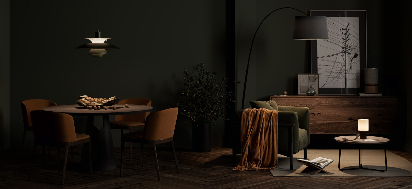 Night shooting of the apartment