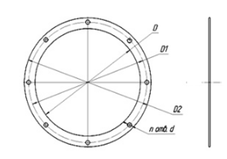 Поворотный фланец для воздуховодов чертеж