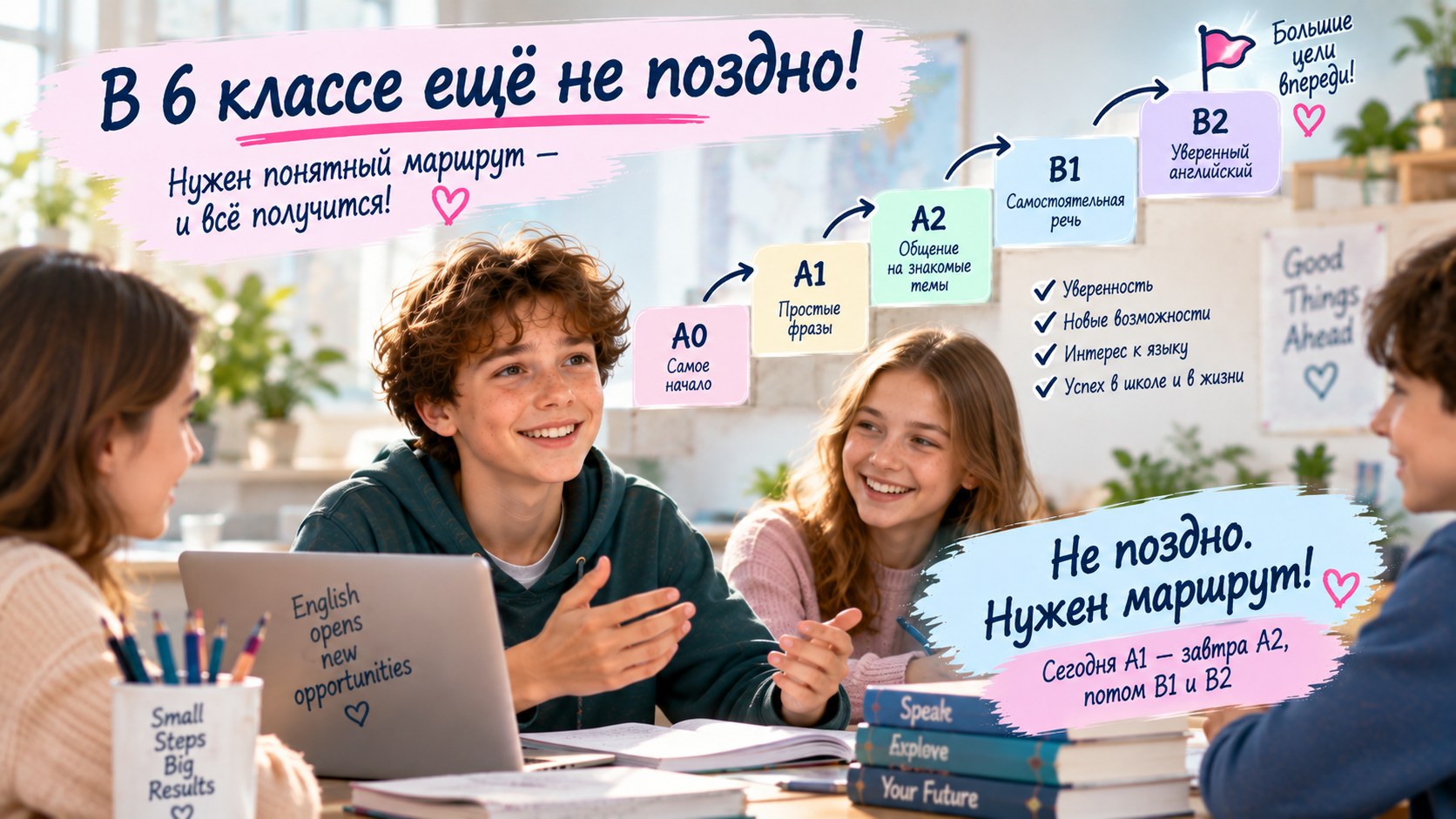 В 6 классе ещё не поздно — нужен понятный маршрут к уверенном английскому