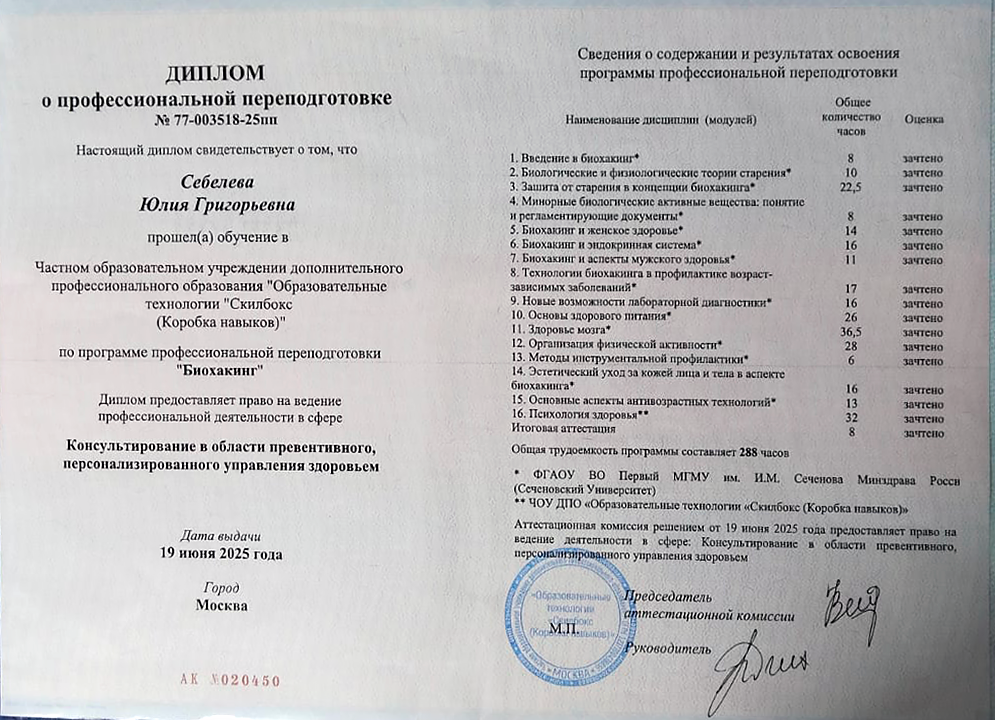 Диплом Юлии Себелевой