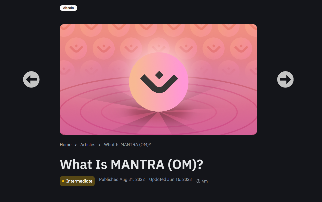 Educational video about Mantra is part of the Binance Academy Learn and Earn course