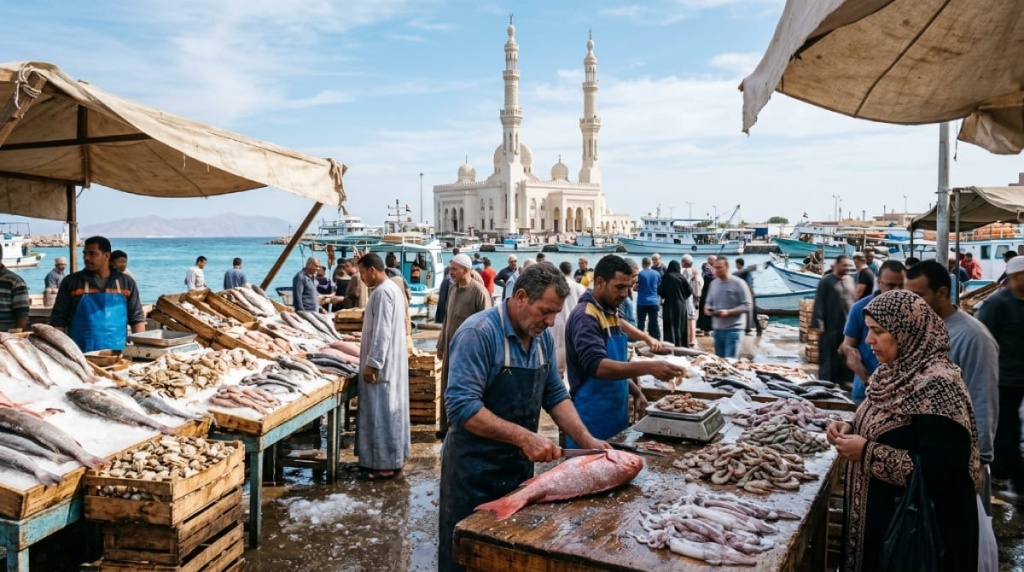 Fish Bazaar: рыбный рынок у мечети El Mina