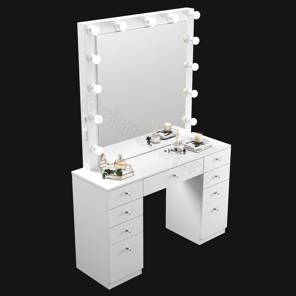 Подвесной туалетный столик с зеркалом и подсветкой