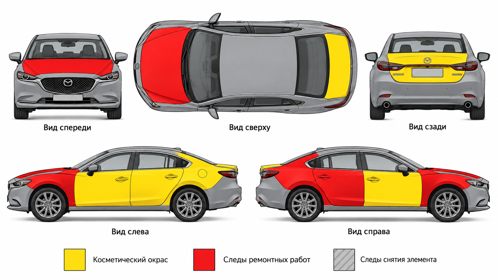 Карта ЛКП Mazda 6