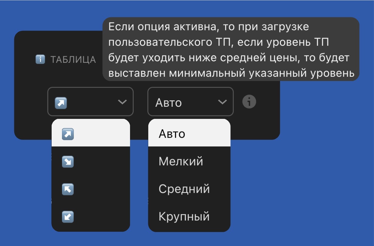 Настройка таблицы