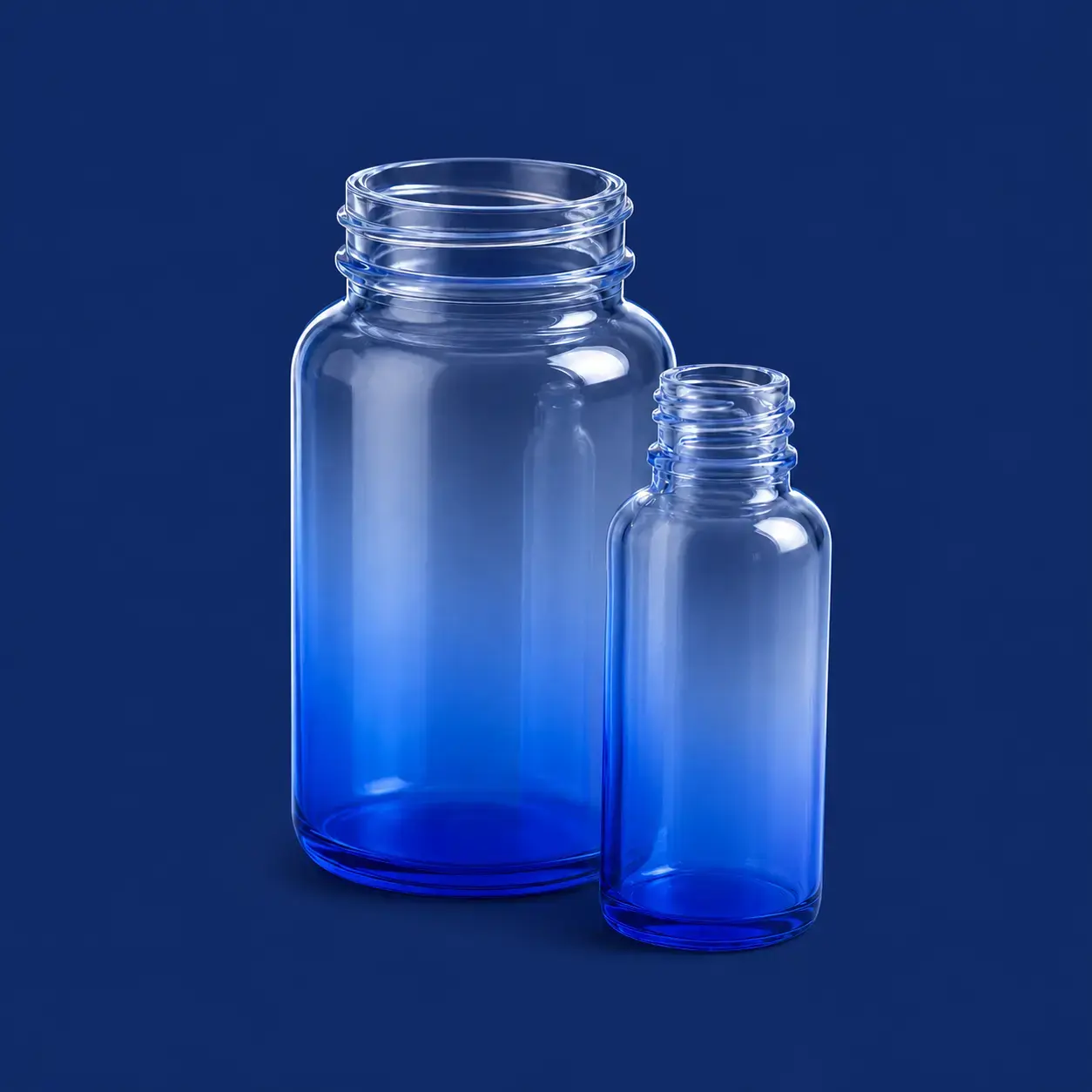 Банки и флаконы VitaGlass с градиентным покрытием