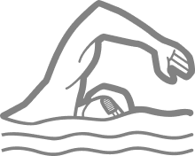 Иконка пловец в резиновой шапочке и очках, свг, svg