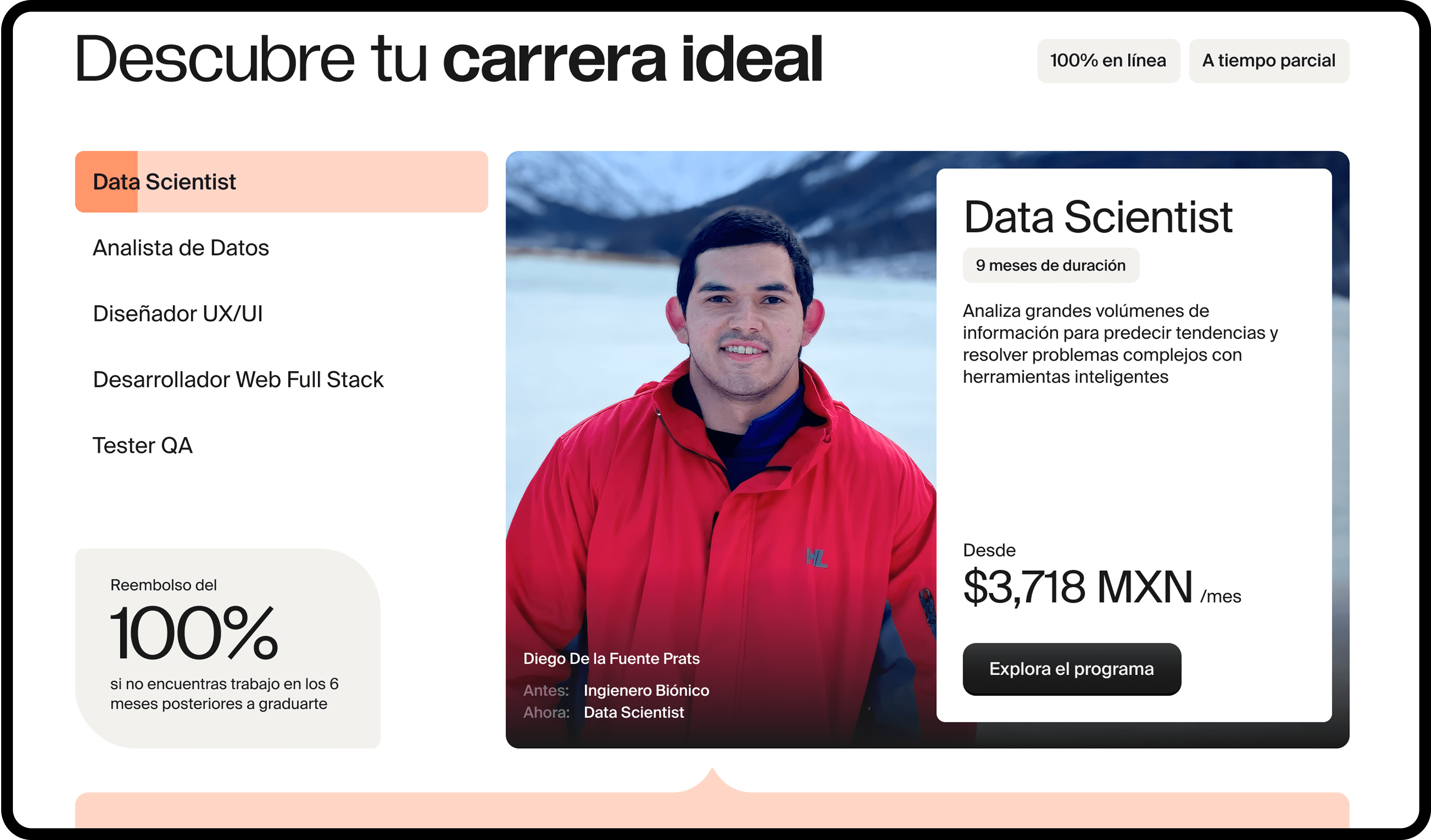 Tripleten Latam website screenshot — design and development by Curves Digital