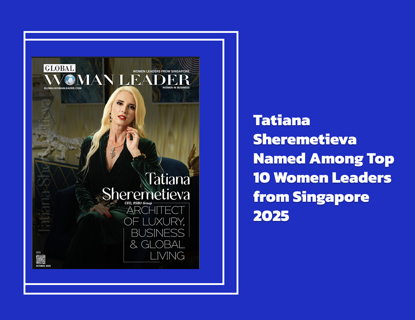 Tatiana Sheremetieva Named Among Top 10 Women Leaders from Singapore 2025