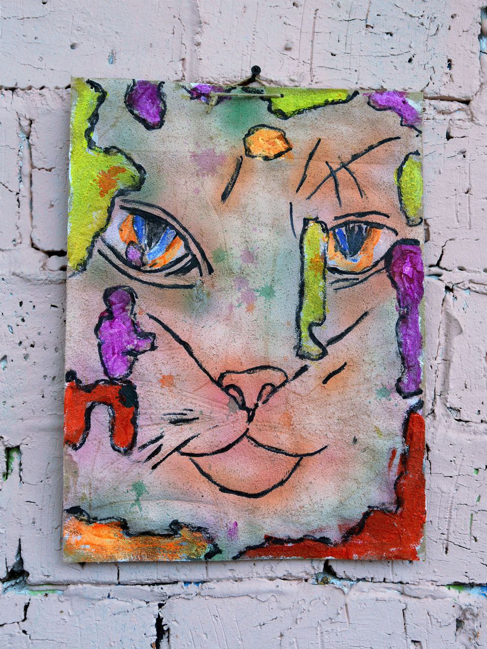 Скульптура настенная из фактурной кожи А.МузылевЪ &quot;Двуликий Дзен Гранж 1&quot;