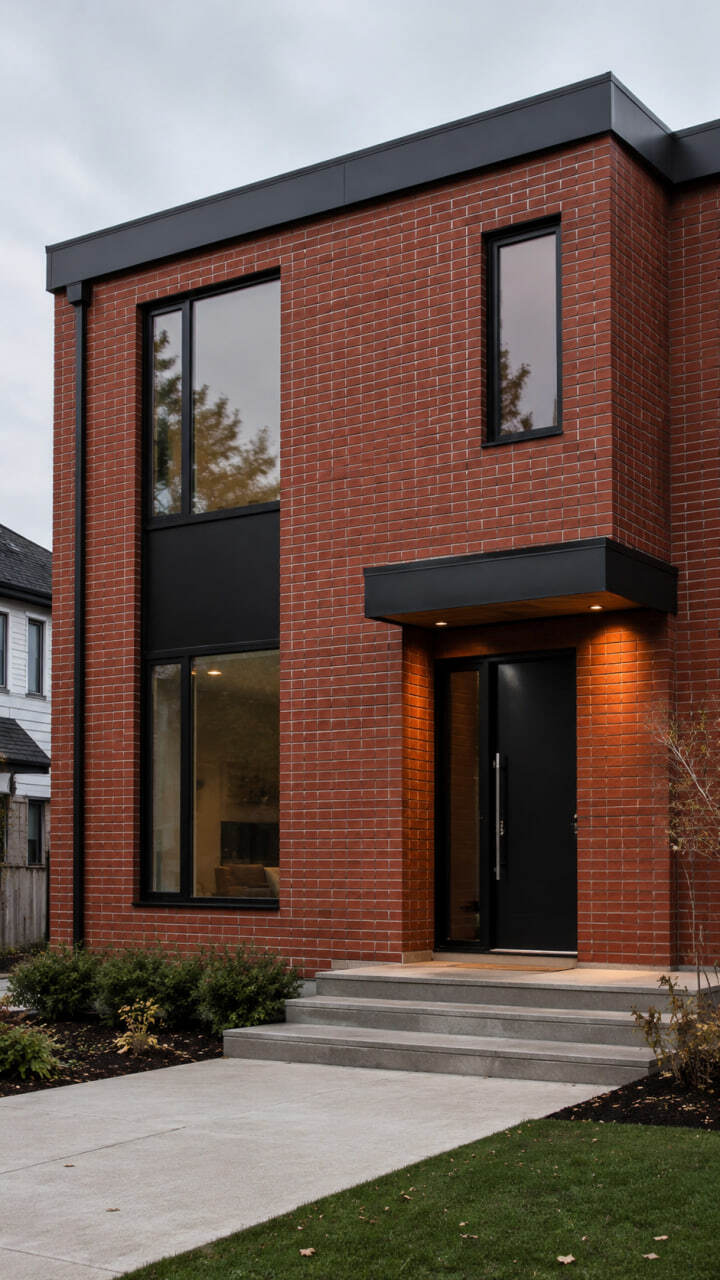 Flexible Tile Imitating Red Terracotta Brick for a Warm Facade