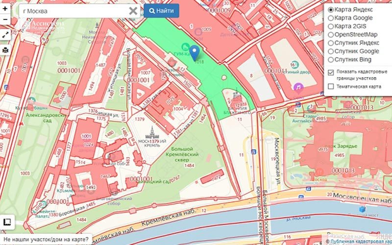 Публичная кадастровая карта новой москвы
