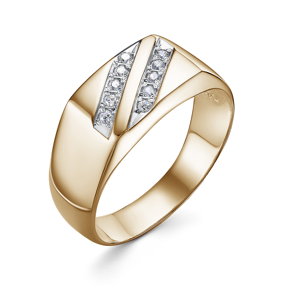 Артикул КМ-25_з, Печатка (золото 585) Мужская гладкая с двойной ...