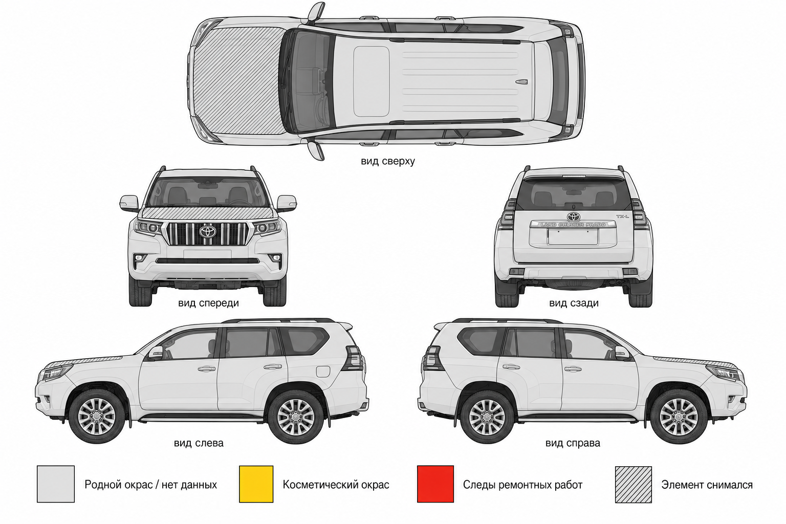 Карта ЛКП Toyota Land Cruiser Prado