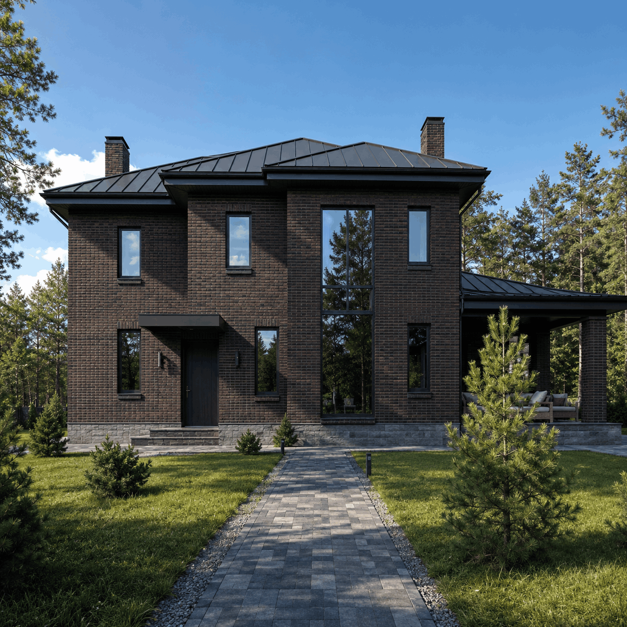 Clinker Brick 164 — дом с клинкерным фасадом
