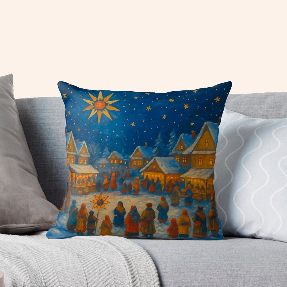 Ukrainian Christmas Night Pillow