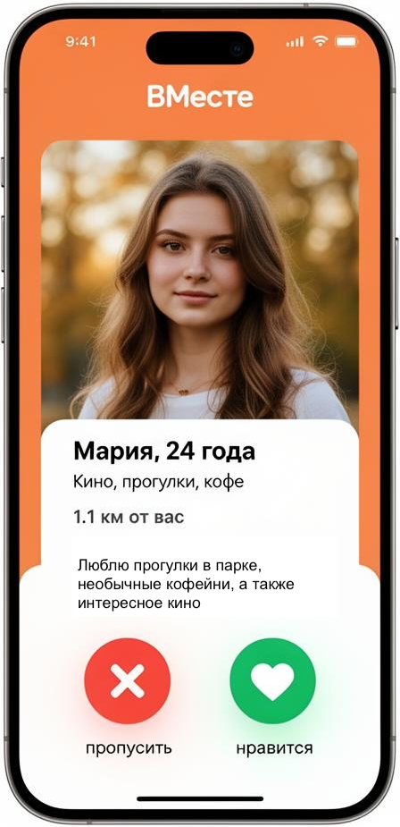 Приложение Вместе — мокап 2