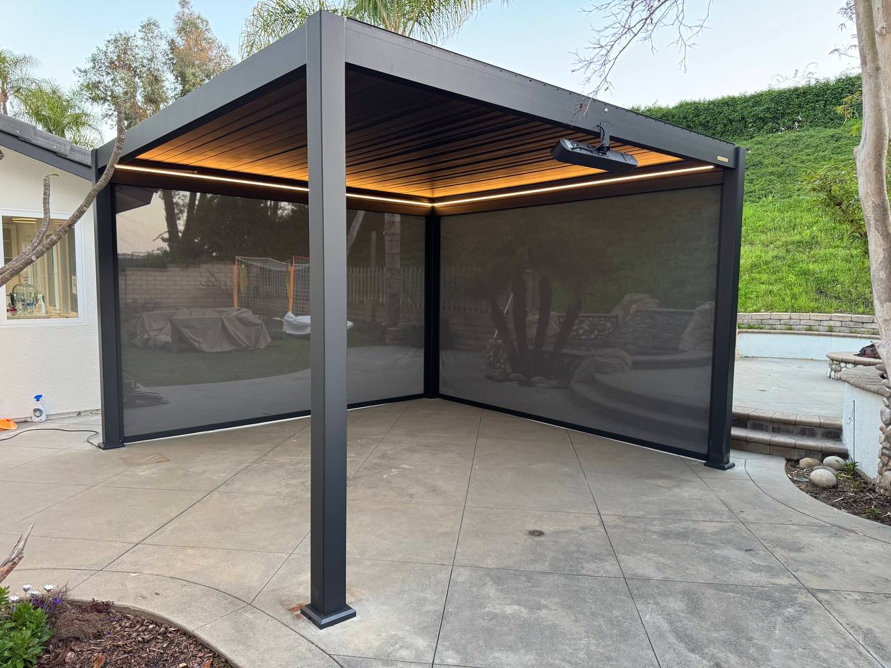 LED pergola lighting for evening use