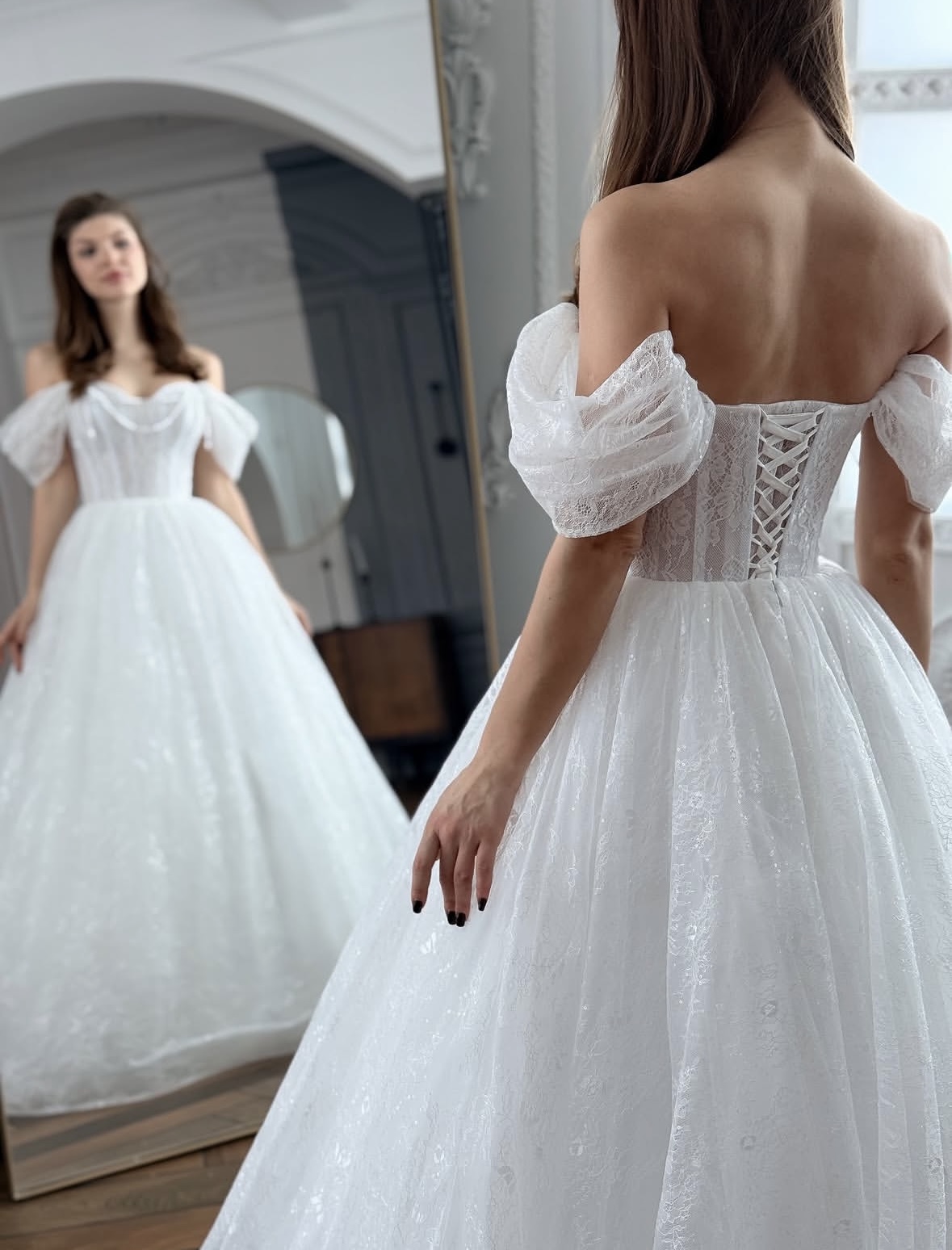 пышное свадебное платье без шлейфа