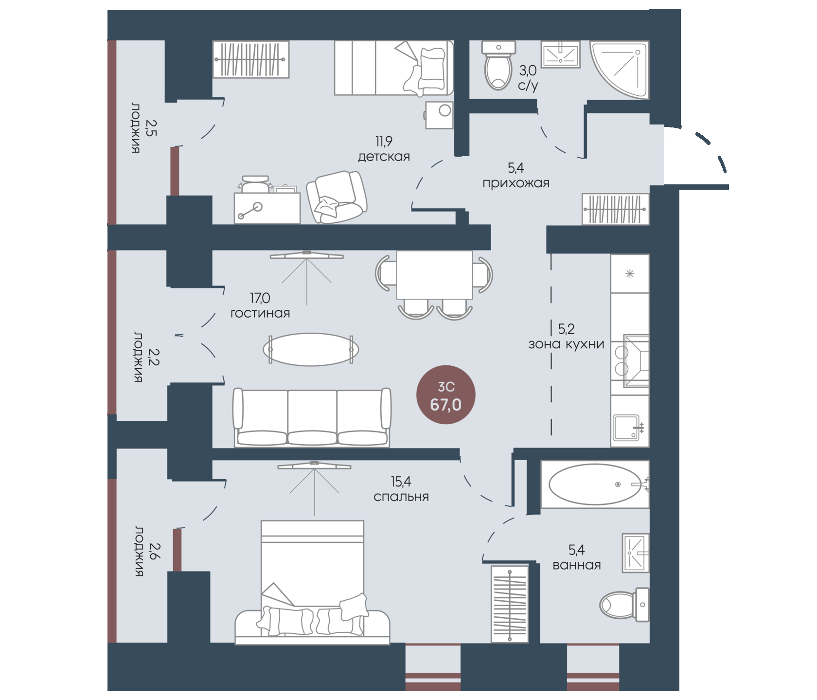 Белореченска жилой модуль планировка