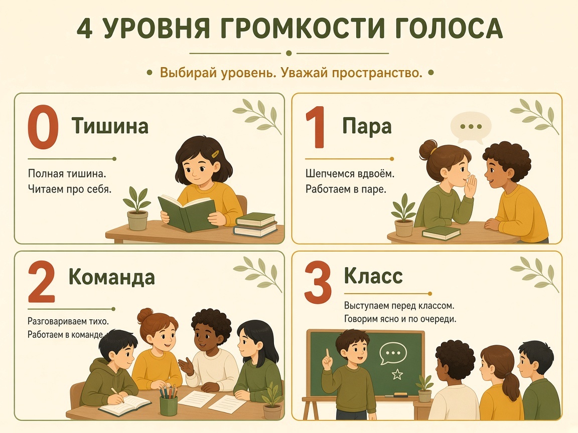 Инфографика уровней голоса 0–3